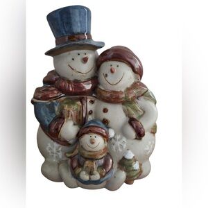 Snowman Family Cookie Jar - Vintage Rare